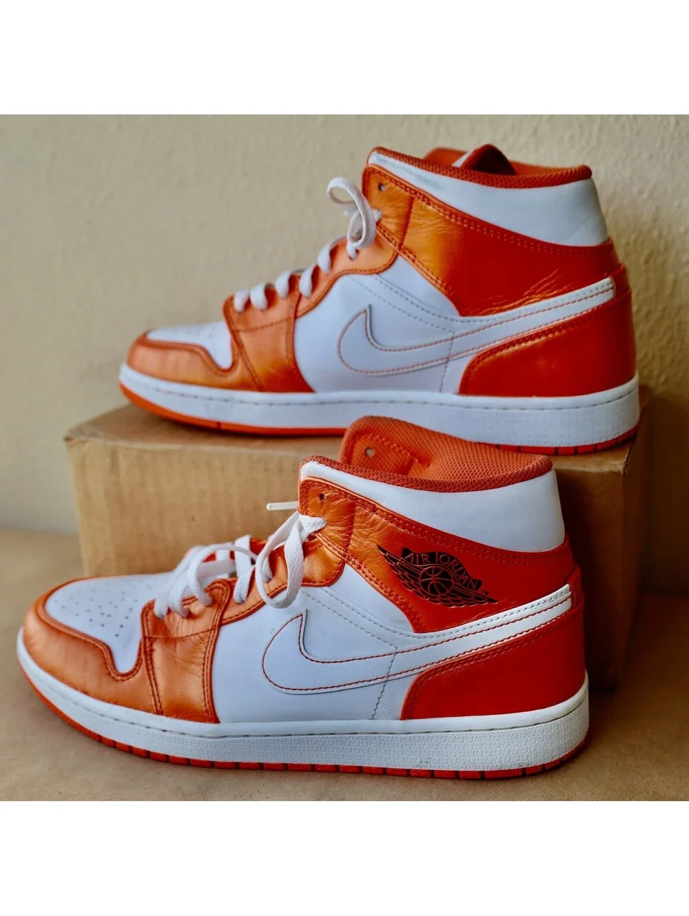 Size 10 - Air Jordan 1 SE Mid Electro Orange Mens